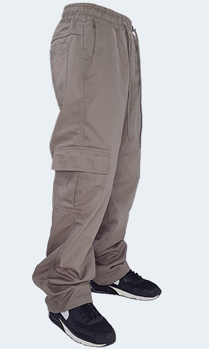 Calça Masculina - Cargo Sarja - Gelo Off