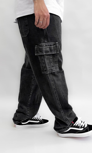 Calça Masculina - Cargo Sarja - Gelo Off