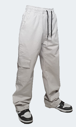 Calça Masculina - Cargo Sarja - Gelo Off