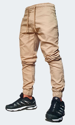 Calça Masculina - Jogger Sarja - Bege
