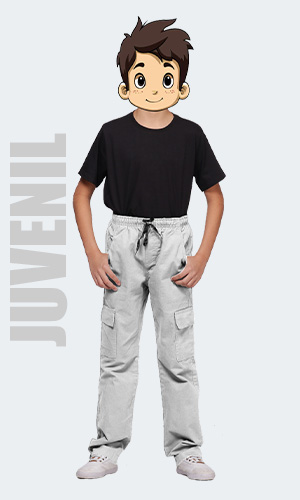 Calça Masculina - Cargo Sarja - Gelo Off